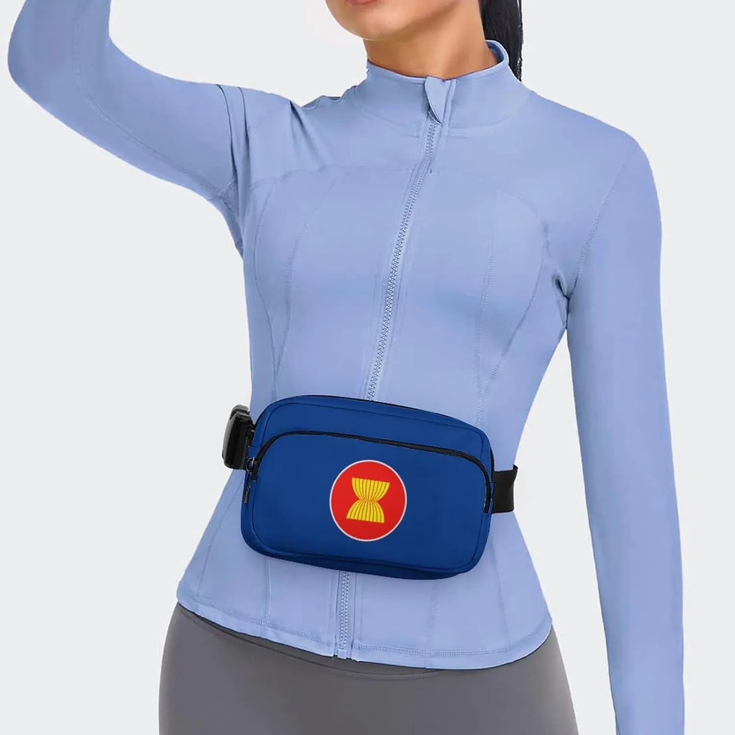 Flag of The Association of Southeast Asian Nations Unisex Mini Belt Bag with Adjustable Strap Small Fanny Pack Crossbody Chest Bag