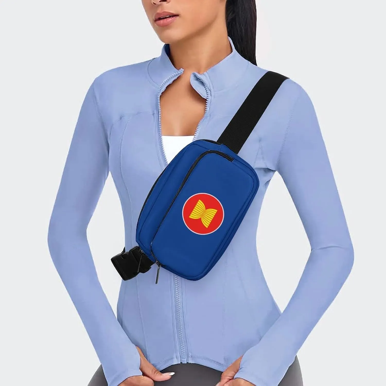 Flag of The Association of Southeast Asian Nations Unisex Mini Belt Bag with Adjustable Strap Small Fanny Pack Crossbody Chest Bag
