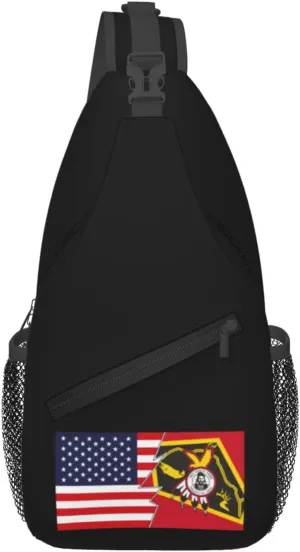 Flag Of The Nez Percé Tribe And America Crossbody Bags For Women Men Chest Backpack Gym Shoulder Bag Travel Outdoor Sports Casual Crossbody Bags