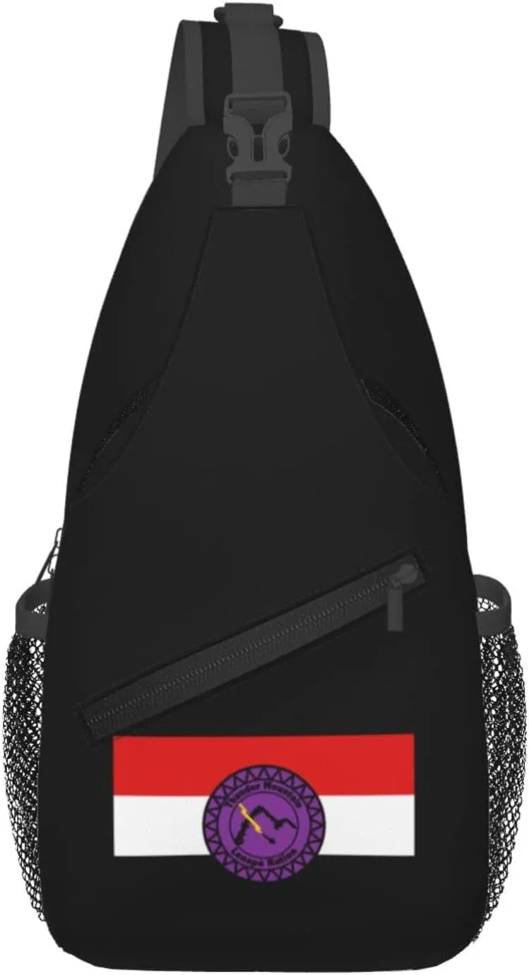 Flag Of The Thunder Mountain Lenapé Nation Of Pennsylvania & Ohio Crossbody Bags For Women Men Chest Backpack Gym Shoulder Bag Travel Outdoor Sports Casual Crossbody Bags