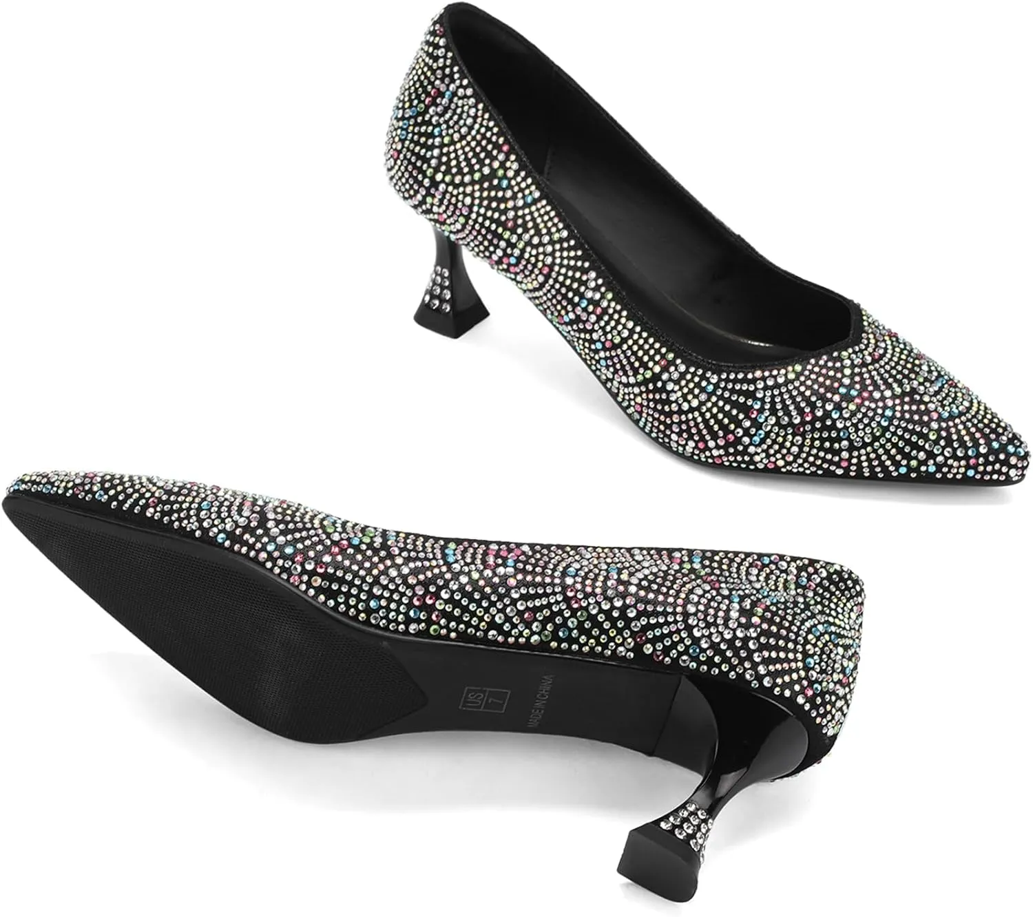 Floral High Heels for Women Stiletto Pointed Toe Pumps Closed Toe Dressy Comfortable Sexy Elegantes Faux Suede Wedding Slip On Formal Prom Sparkly 3 Inch Shoes