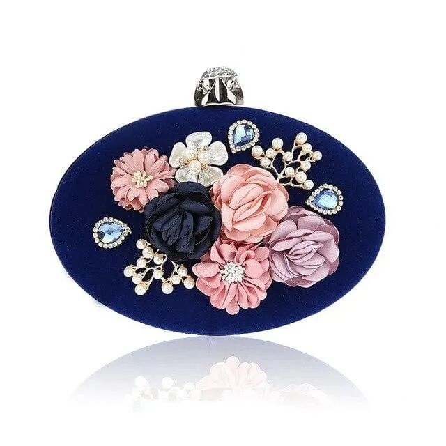 Flower Evening Bags Pearl Diamonds Clutches