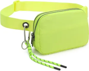 FODOKO Fanny Packs for Women Men, Fashionable Belt Bag Waist Pack for Women with Adjustable Strap, Bum Bag for Running Hiking Travel Workout (NeonGreen)