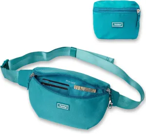 Foldable Crossbody Bags for Women & Men - Anti-Theft RFID-Safe Fanny Pack with Smart Lockable Zippers and Cut-Resistant Strap - Lightweight Waist Pack for Travel & Everyday Use - Teal