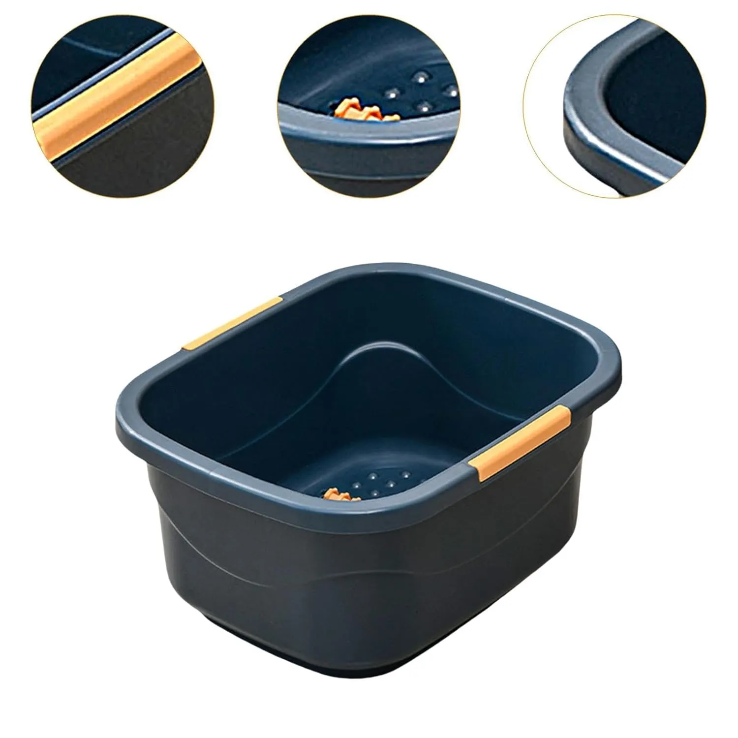 Foot Bath Basin Foot Bucket,Portable, Foot Bathtub, Sturdy,Foot Soak Tub for Soaking Feet for Pedicure,Foot, SPA, dark blue Large