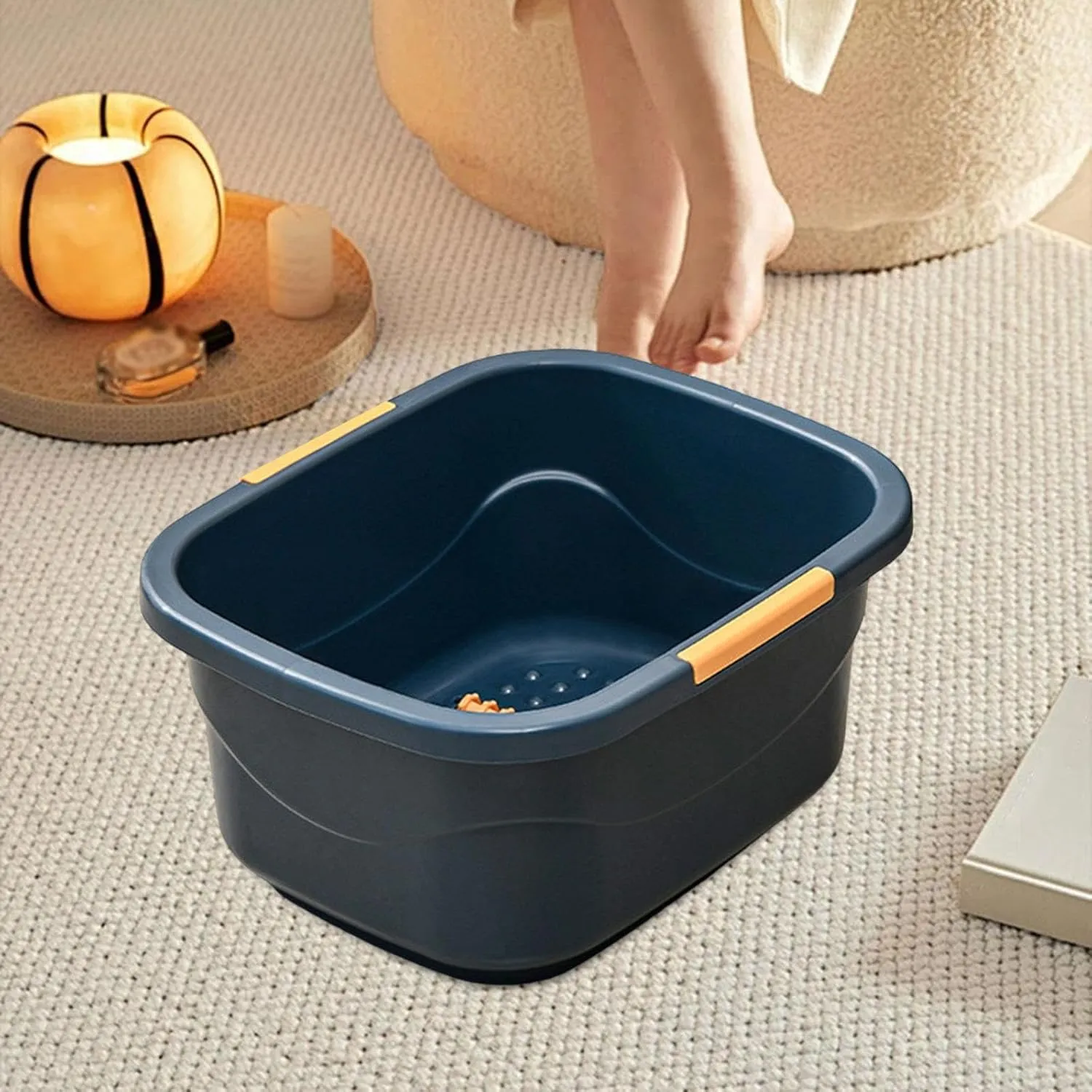 Foot Bath Basin Foot Bucket,Portable, Foot Bathtub, Sturdy,Foot Soak Tub for Soaking Feet for Pedicure,Foot, SPA, dark blue Large