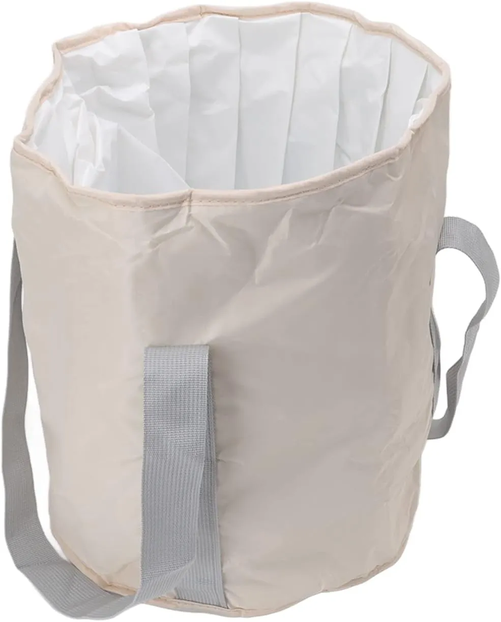 Foot Bath Soak Tub, Foot Bucket Foot Soaking Tub with Storage Bag Foldable Foot Tub, Double Layer Foot Bath Bucket, Foot Soak Tub, Camping Bucket for Travel, Outdoor, (Beige)