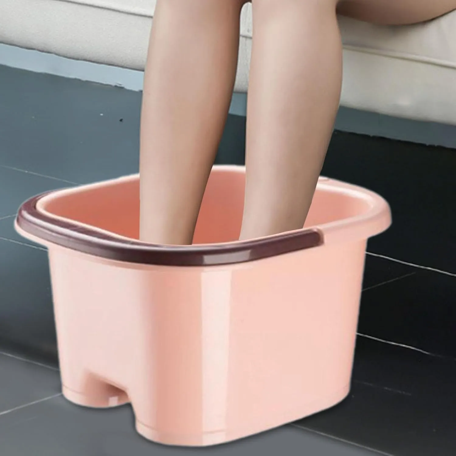 Foot Bath SPA Tub Foot SPA Basin Multifunction Women Man with Handle Sturdy Household for Soaking Home Foot Bucket Foot Bath, pink