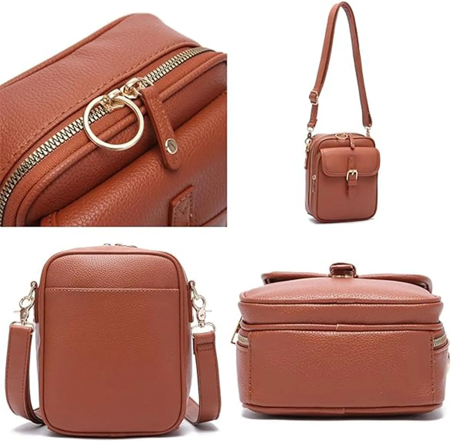 Forcipower Crossbody Bag, Urvashi Crossbody Bag, Vintage Leather Anti Theft Shoulder Bag with 10 Card Slots