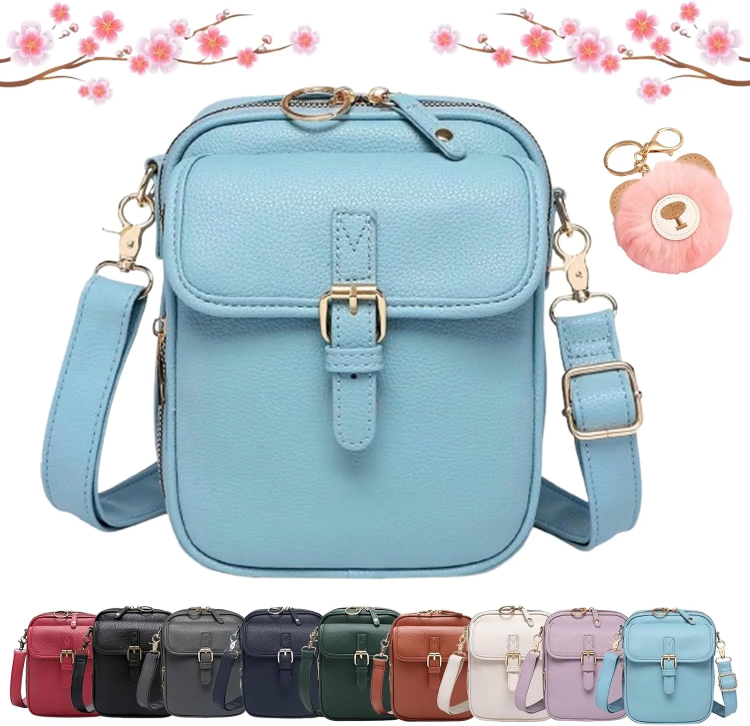 Forcipower Crossbody Bag, Urvashi Crossbody Bag, Vintage Leather Anti Theft Shoulder Bag with 10 Card Slots