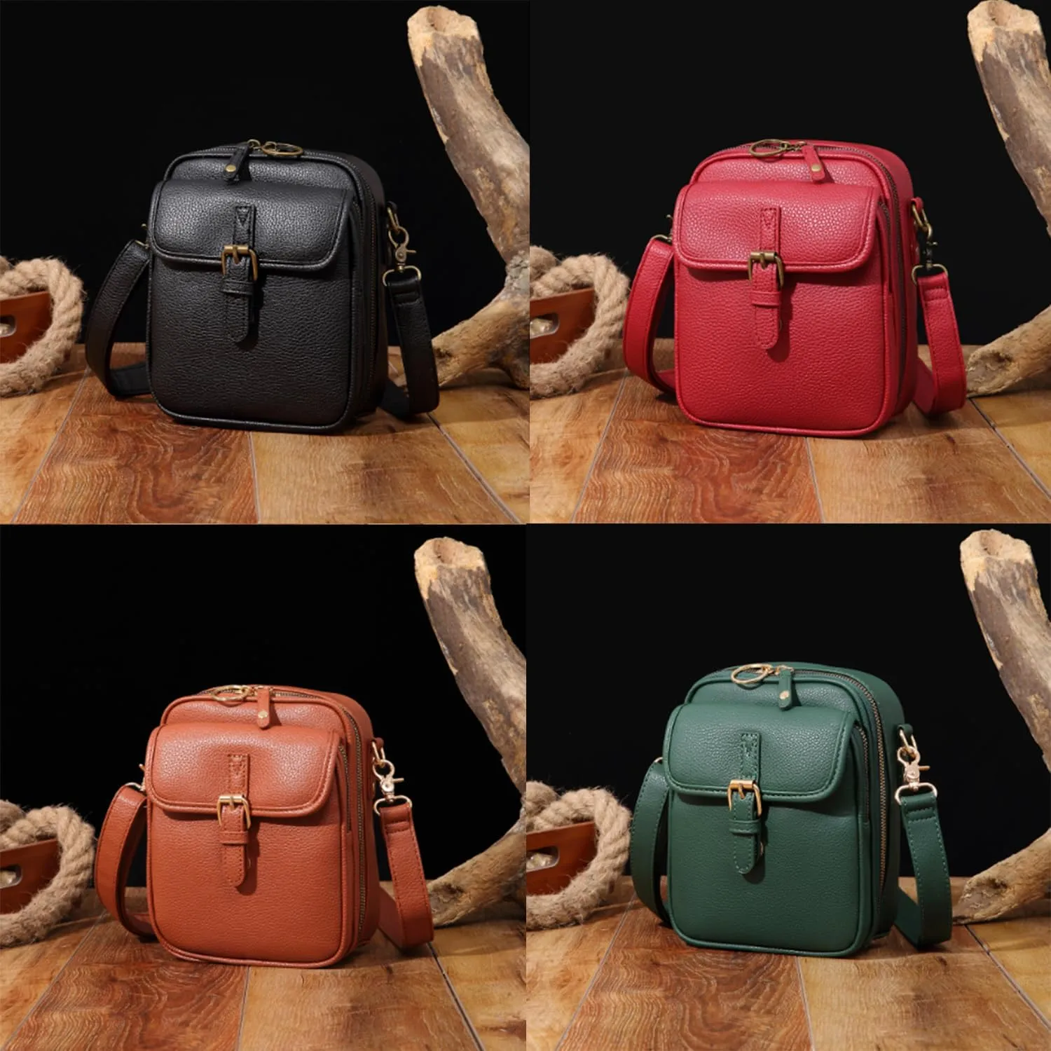 Forcipower Crossbody Bag, Urvashi Crossbody Bag, Vintage Leather Anti Theft Shoulder Bag with 10 Card Slots