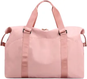 Forestfish Travel Duffel Bags For Women With Trolley Sleeve, Weekender Overnight Carry On Bag Lightwight Waterproof, Pink