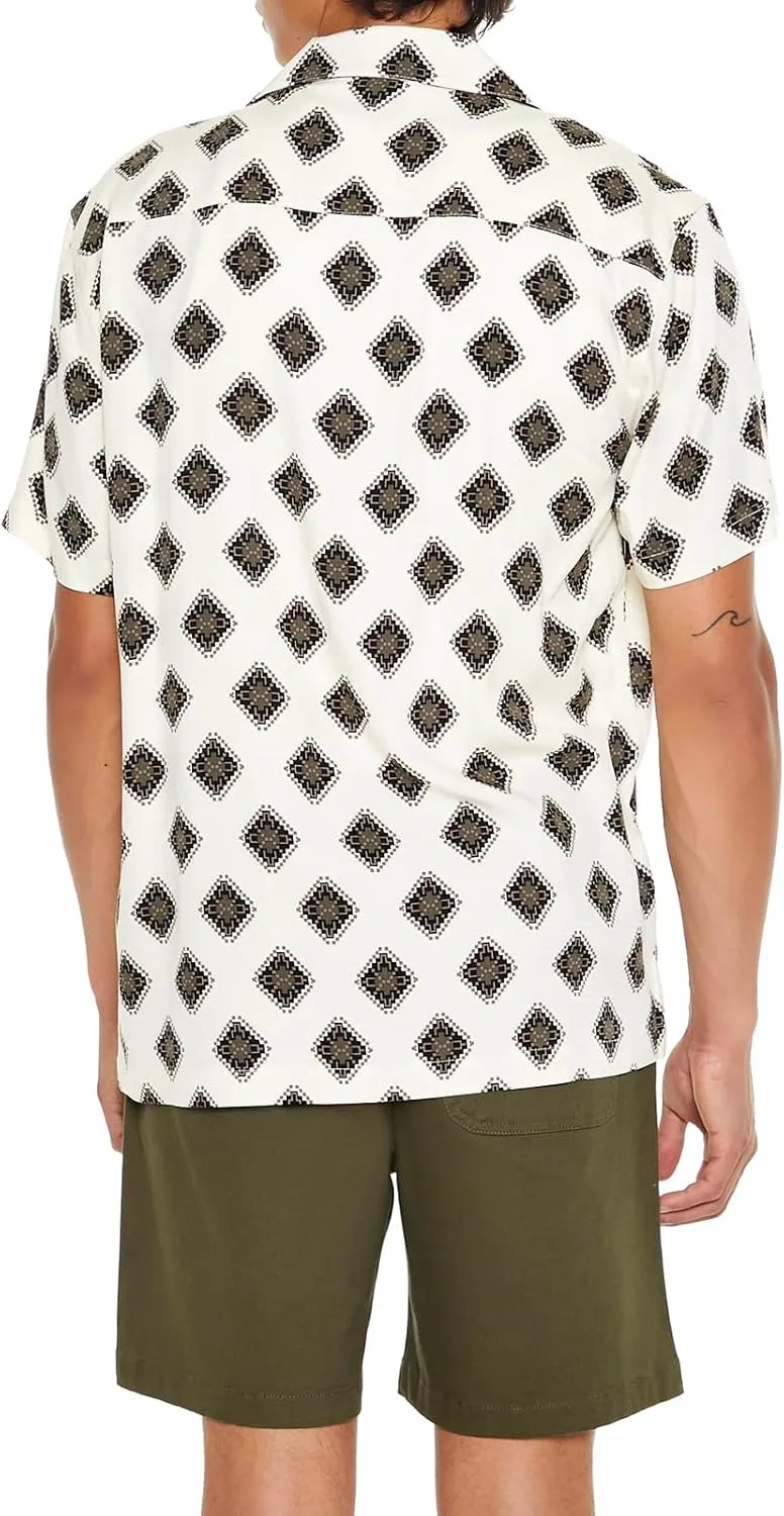 Forever 21 Men's Geo Print Rayon Shirt