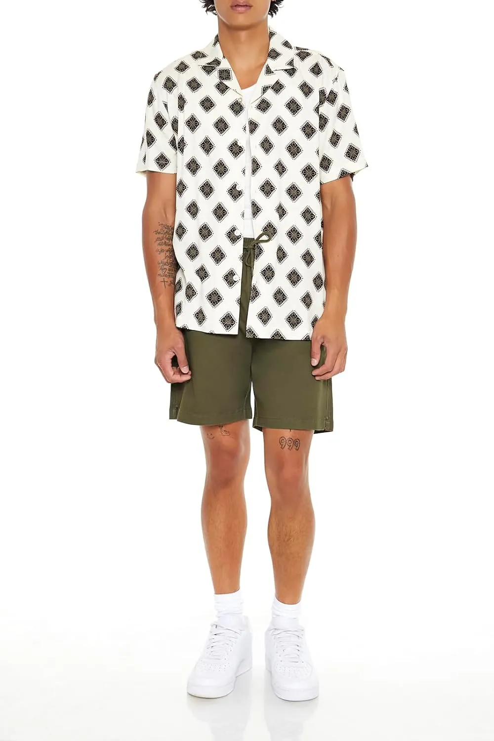 Forever 21 Men's Geo Print Rayon Shirt