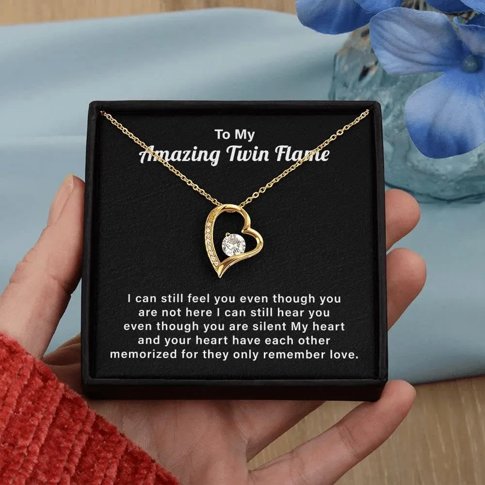 Forever Love Necklace To My Amazing Twin Flame Gift, Necklace For Girlfriend/soulmate, Twin Flame Spiritual Gift Present For Twin Flame, Jewelry Necklace For Her.