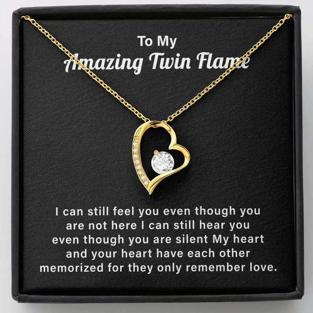 Forever Love Necklace To My Amazing Twin Flame Gift, Necklace For Girlfriend/soulmate, Twin Flame Spiritual Gift Present For Twin Flame, Jewelry Necklace For Her.