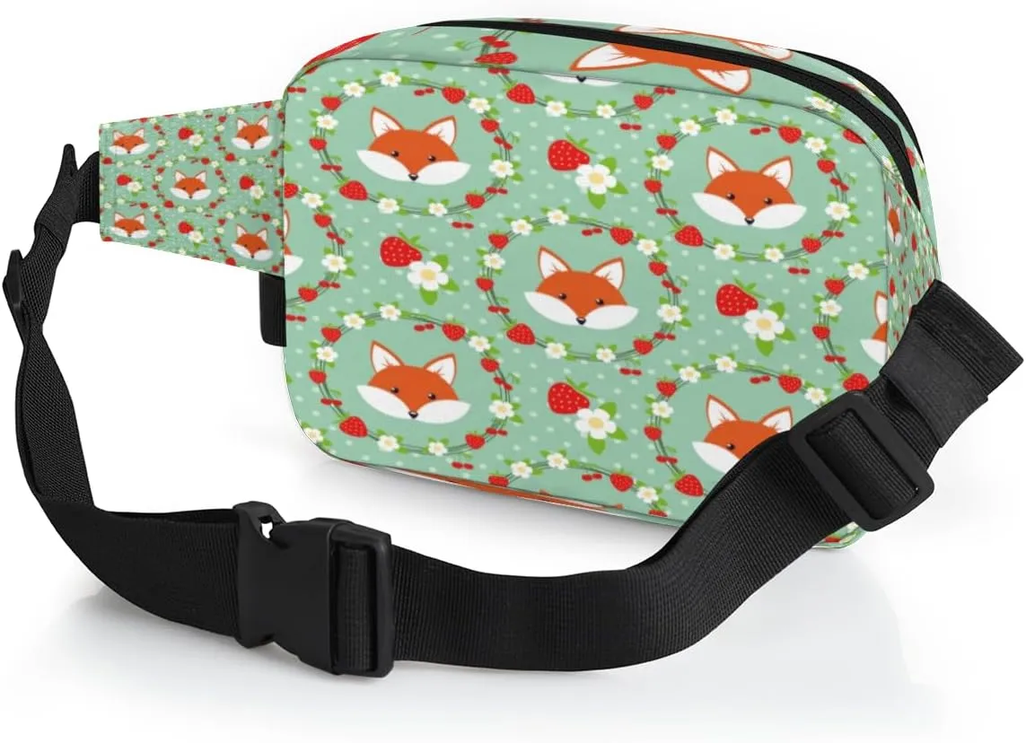 Foxes Garlands Durable Waterproof Fanny Pack with Double Zipper Closure - Organize Your Essentials with Ease - Lightweight and Comfortable for Men and Women