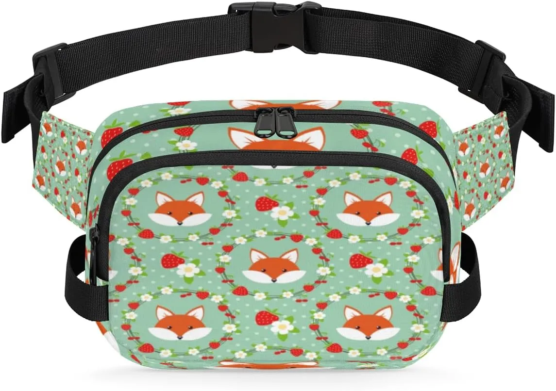 Foxes Garlands Durable Waterproof Fanny Pack with Double Zipper Closure - Organize Your Essentials with Ease - Lightweight and Comfortable for Men and Women