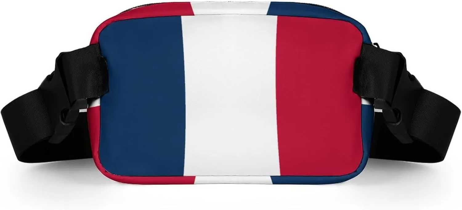 France Flag Unisex Mini Belt Bag with Adjustable Strap Small Fanny Pack Crossbody Chest Bag
