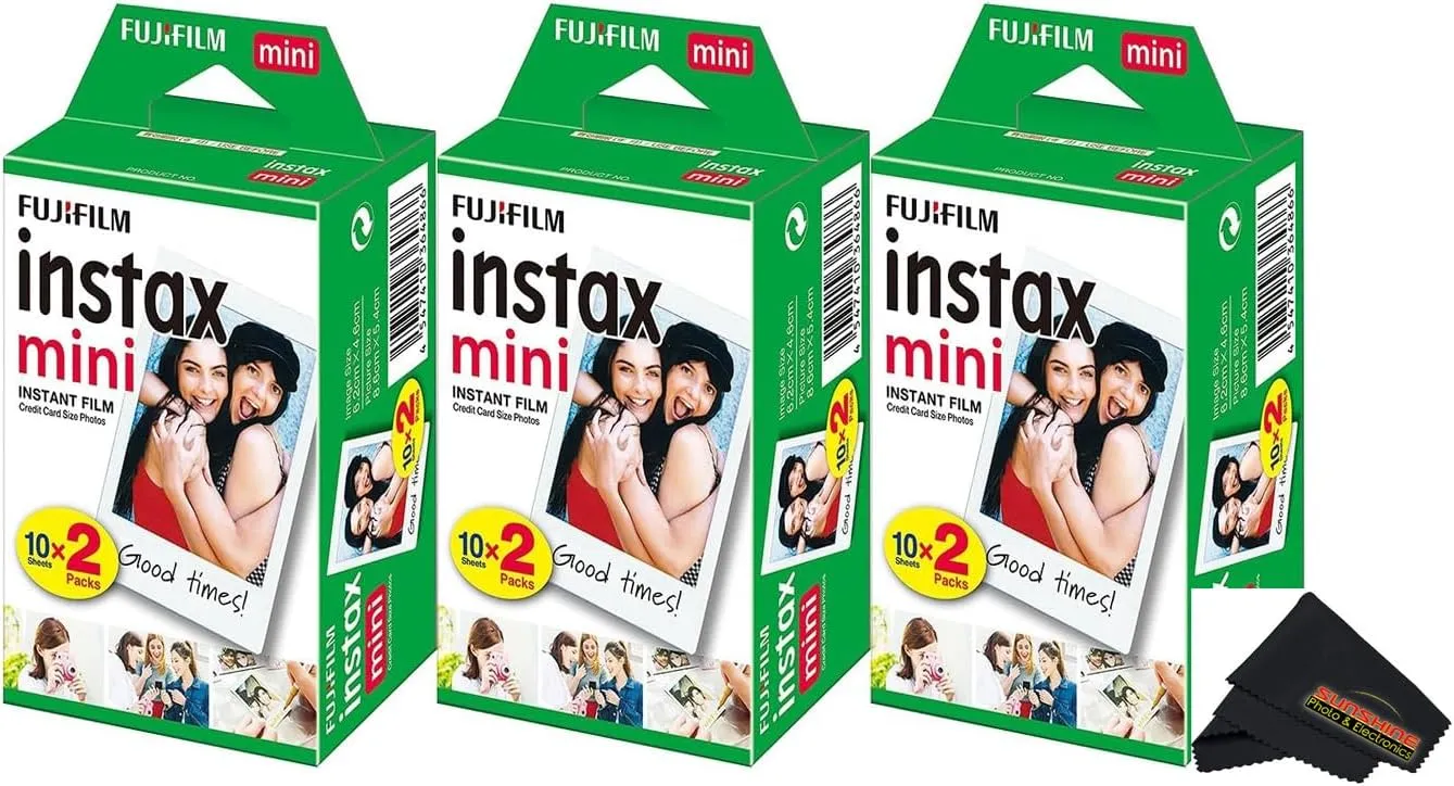 Fujifilm Instax Mini Instant Film (3 Twin Packs, 60 Total Pictures) - International Version