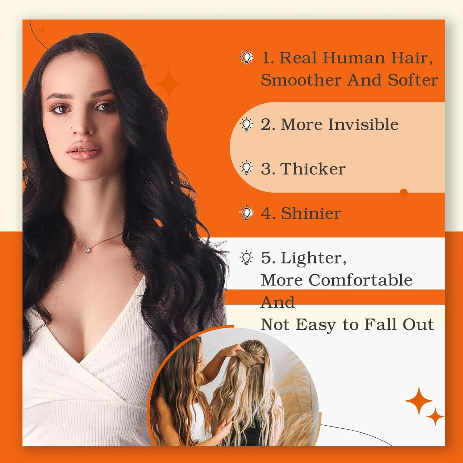 Full Shine Tape in Hair Extensions Human Hair 18Inch Remy Tape ins Human Hair Extensions Color 1 Jet Black Fashion Extension, Seamless Silky Straight Skin Weft 20Pcs 50G Add Length for Wedding