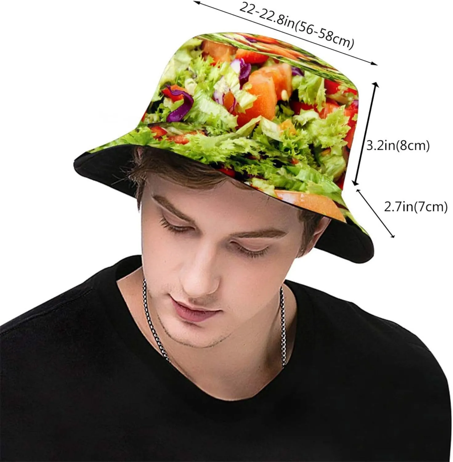 Funny Food Pattern Bucket Hat for Men Women Fashion Summer Fisherman Hat Packable Travel Beach Sun Caps