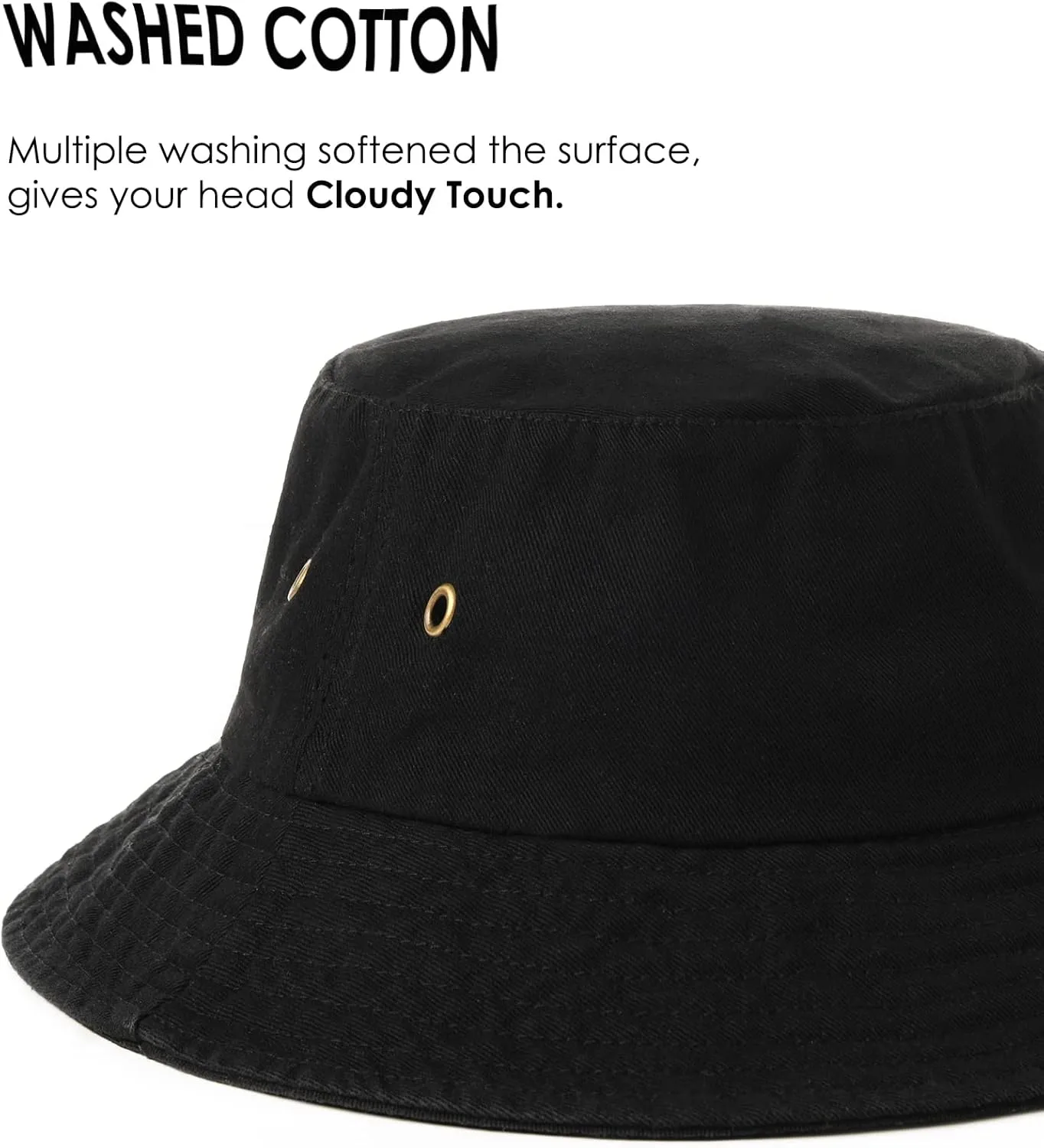 FURTALK Bucket Hats for Women Washed Cotton Packable Summer Beach Sun Hats Bucket Hat with Strings for Travel