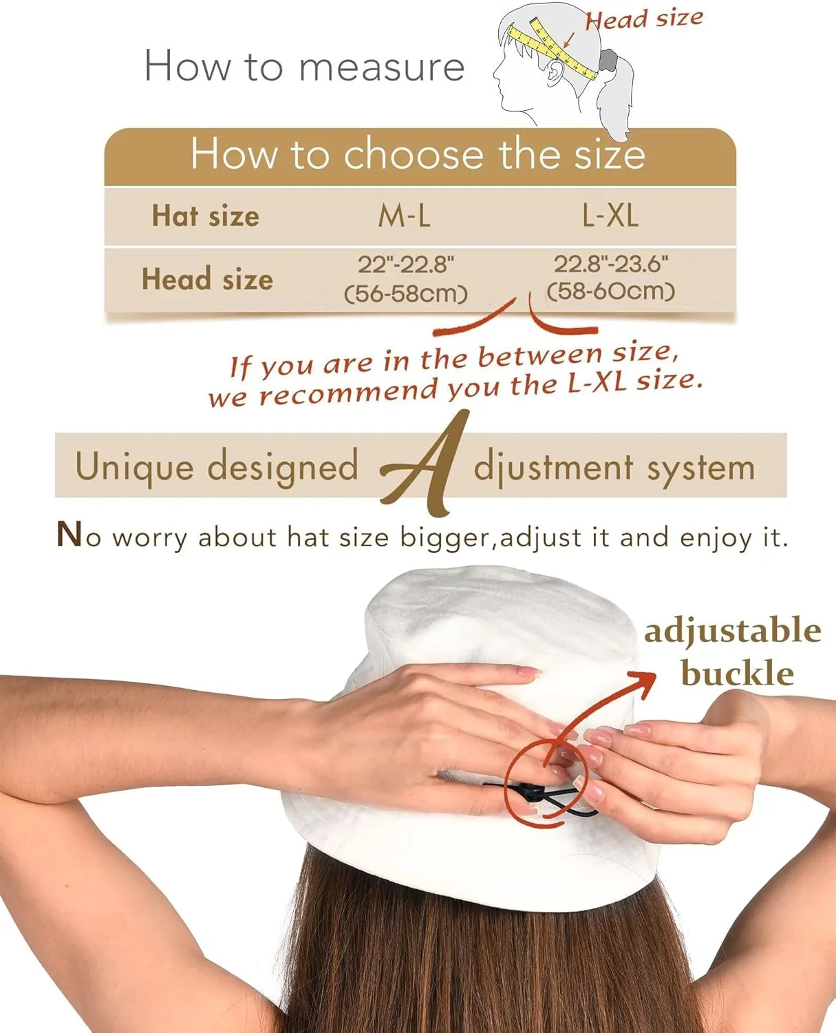 FURTALK Bucket Hats for Women Washed Cotton Packable Summer Beach Sun Hats Bucket Hat with Strings for Travel