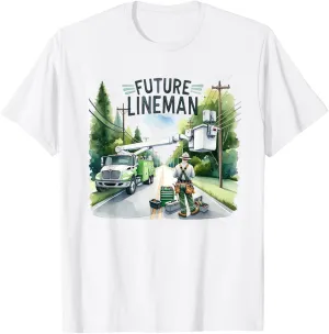 Future Lineman Bucket Truck Kid Future Electric Cable To Be T-Shirt