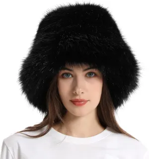 Fuzzy Bucket Hat for Women Winter Fluffy Furry Plush Faux Fur Hats Rainbow Cute Women's Bucket Hats