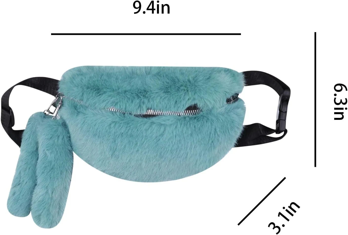 Fuzzy Fanny Pack for Women Faux Fur Belt Bum Bag with Adjustable Strap Waist Pouch Casual Crossbody Purse for Travel