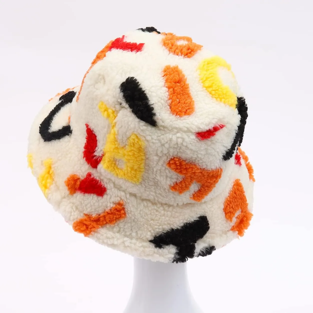 Fuzzy Fur Bucket Hat for Women - Warm Plush Sherpa Winter Hat