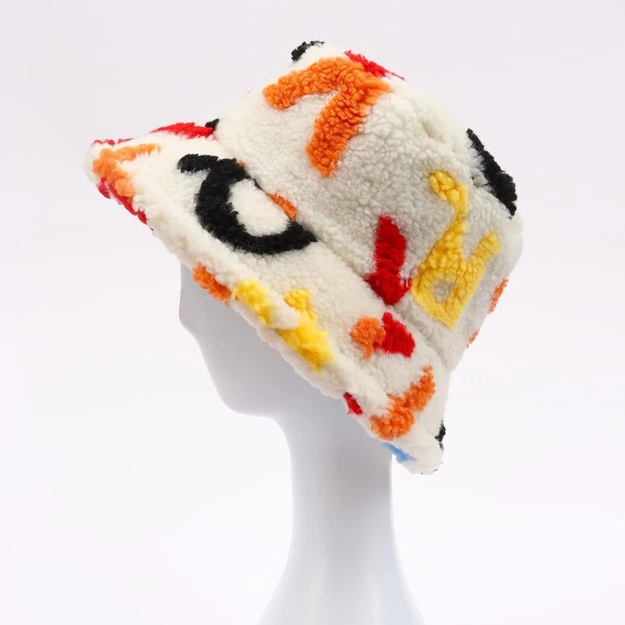 Fuzzy Fur Bucket Hat for Women - Warm Plush Sherpa Winter Hat