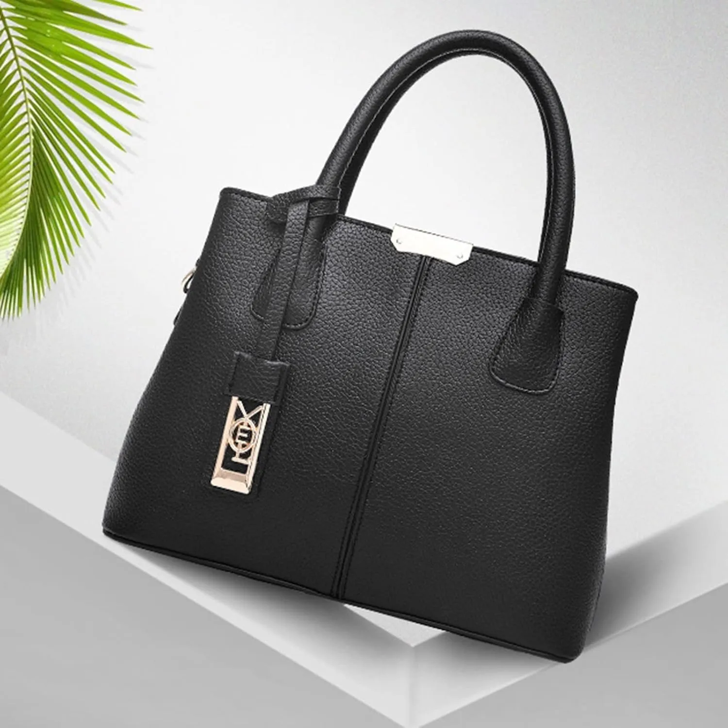 FZVYD Aesthetic Tote Bag,Women Top Handle Satchel Handbag Leather Classic Crossbody Bag Fashion Ladies Elegant Shoulder Bag Tote Purse 2024 Black-b