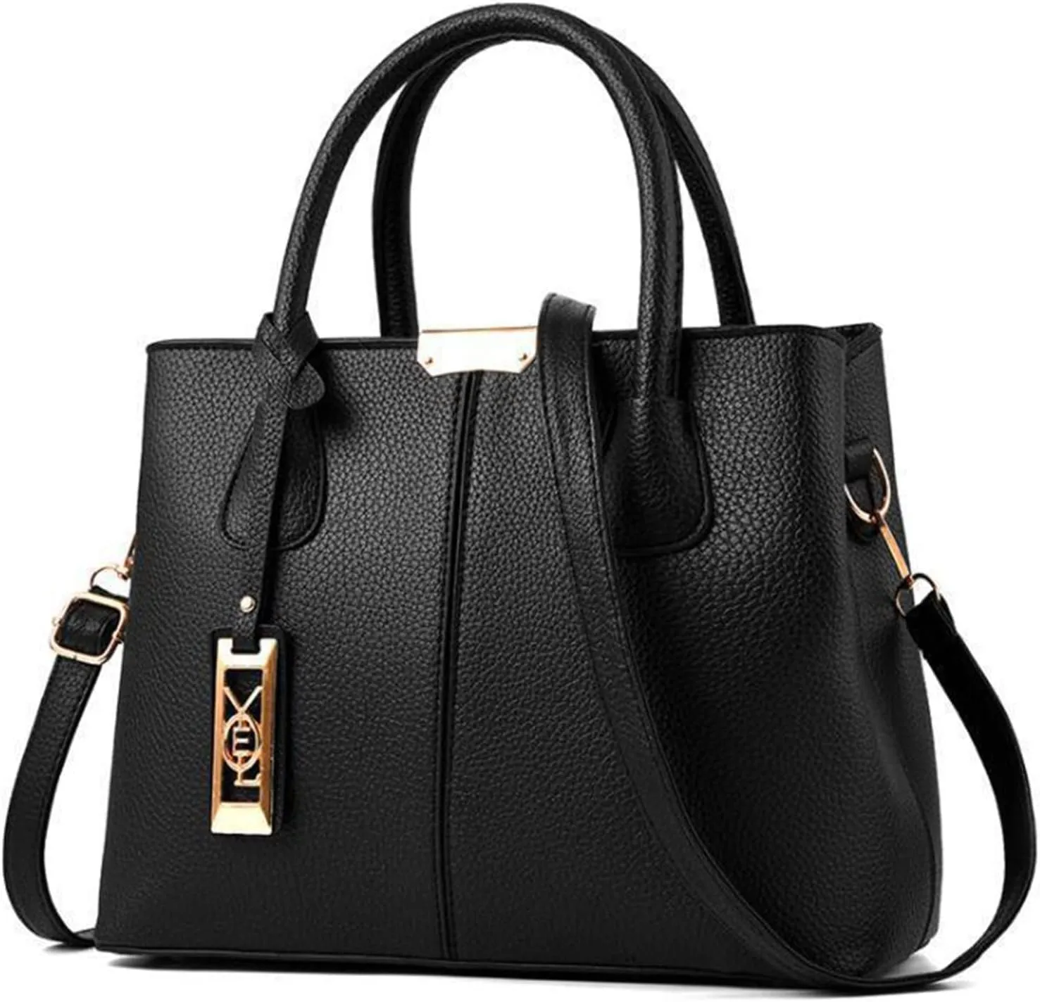 FZVYD Aesthetic Tote Bag,Women Top Handle Satchel Handbag Leather Classic Crossbody Bag Fashion Ladies Elegant Shoulder Bag Tote Purse 2024 Black-b