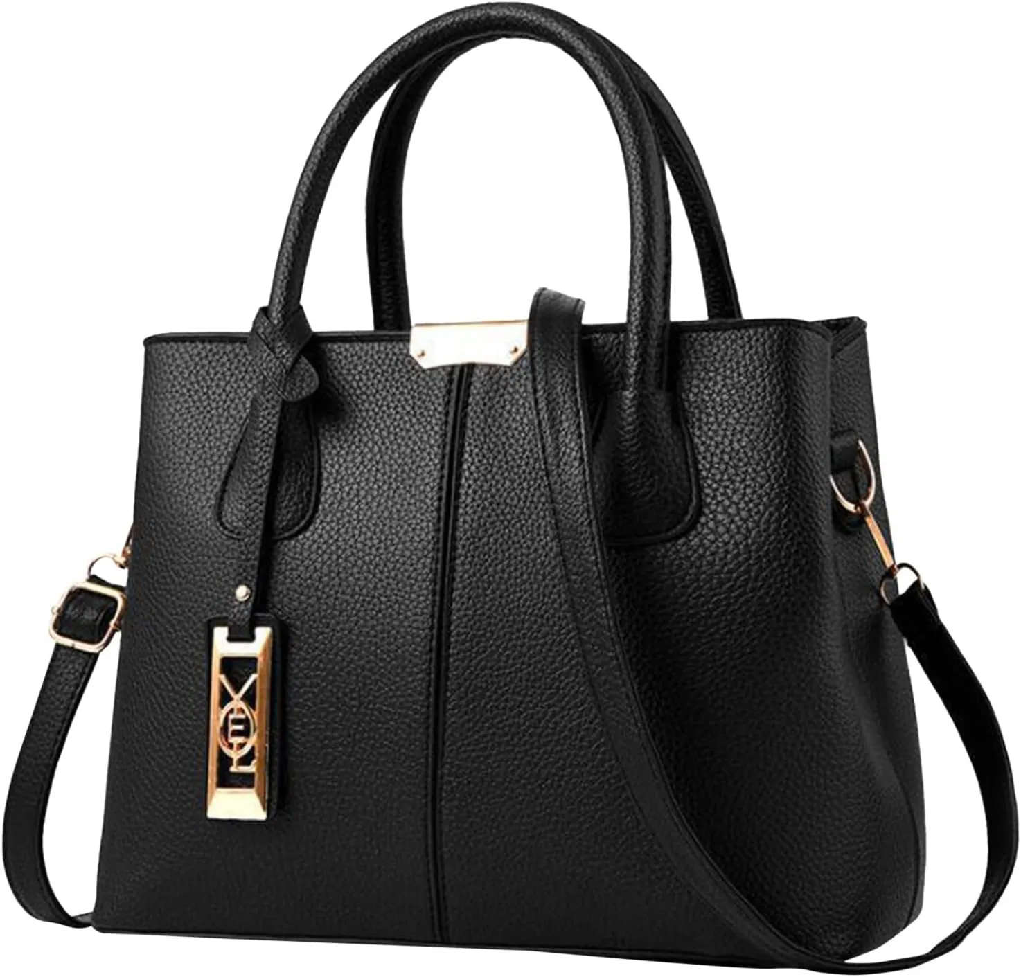 FZVYD Aesthetic Tote Bag,Women Top Handle Satchel Handbag Leather Classic Crossbody Bag Fashion Ladies Elegant Shoulder Bag Tote Purse 2024 Black-b
