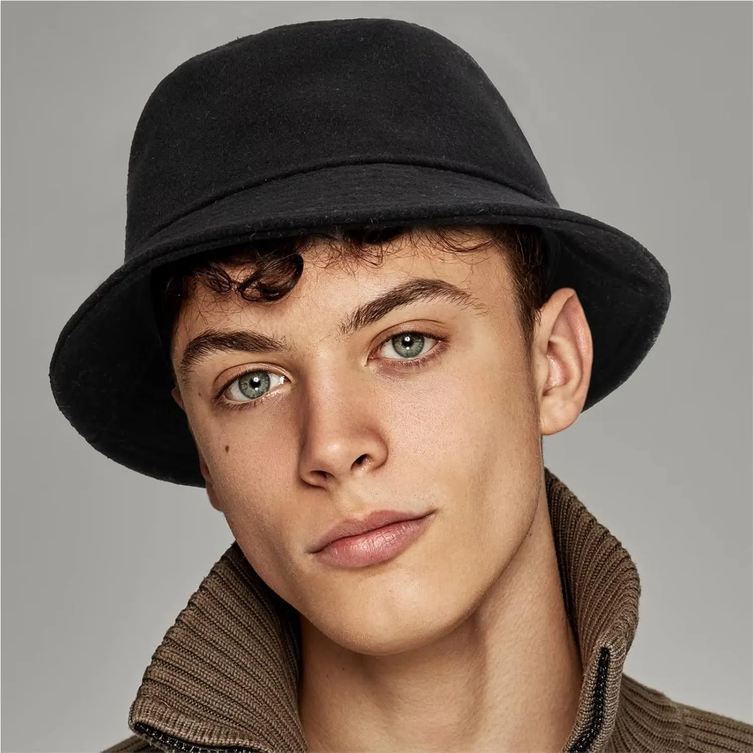 GADIEMKENSD Winter Bucket Hat - Premium Wool, Packable, Plain Colors, Unisex Warm Hat