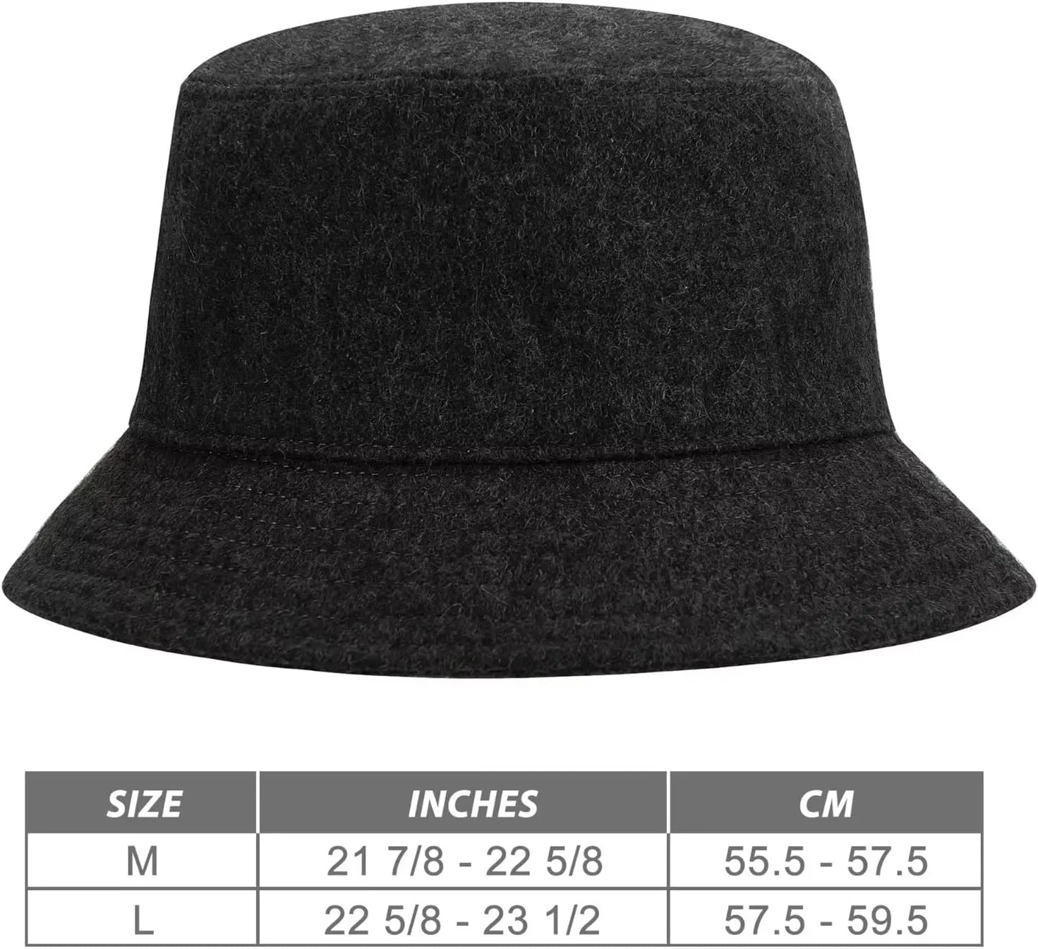 GADIEMKENSD Winter Bucket Hat - Premium Wool, Packable, Plain Colors, Unisex Warm Hat