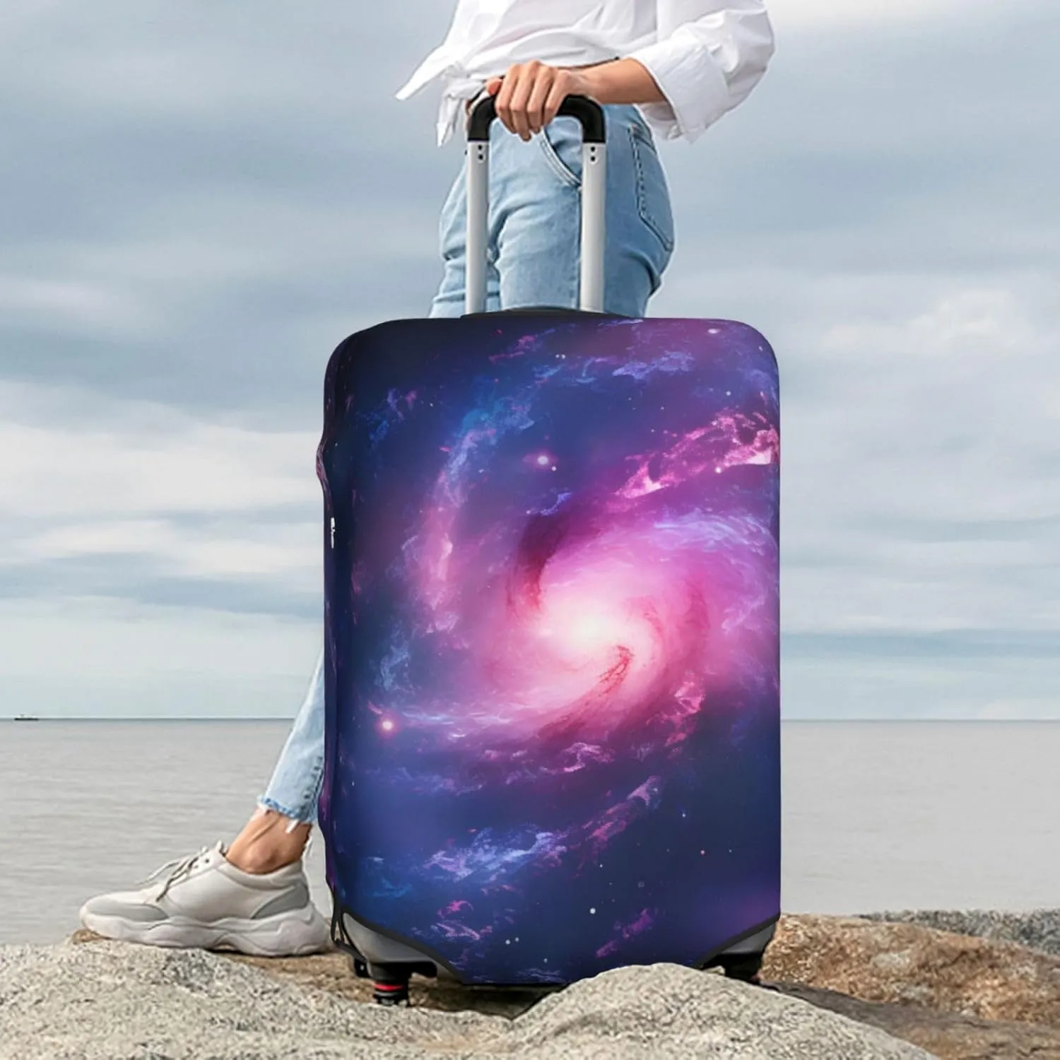 Galaxy Luggage Cover Washable Elastic Suitcase Cover Anti-Scratch Travel Luggage Protector Covers for Kids Adult XL fits 29-32 inch Suitcase