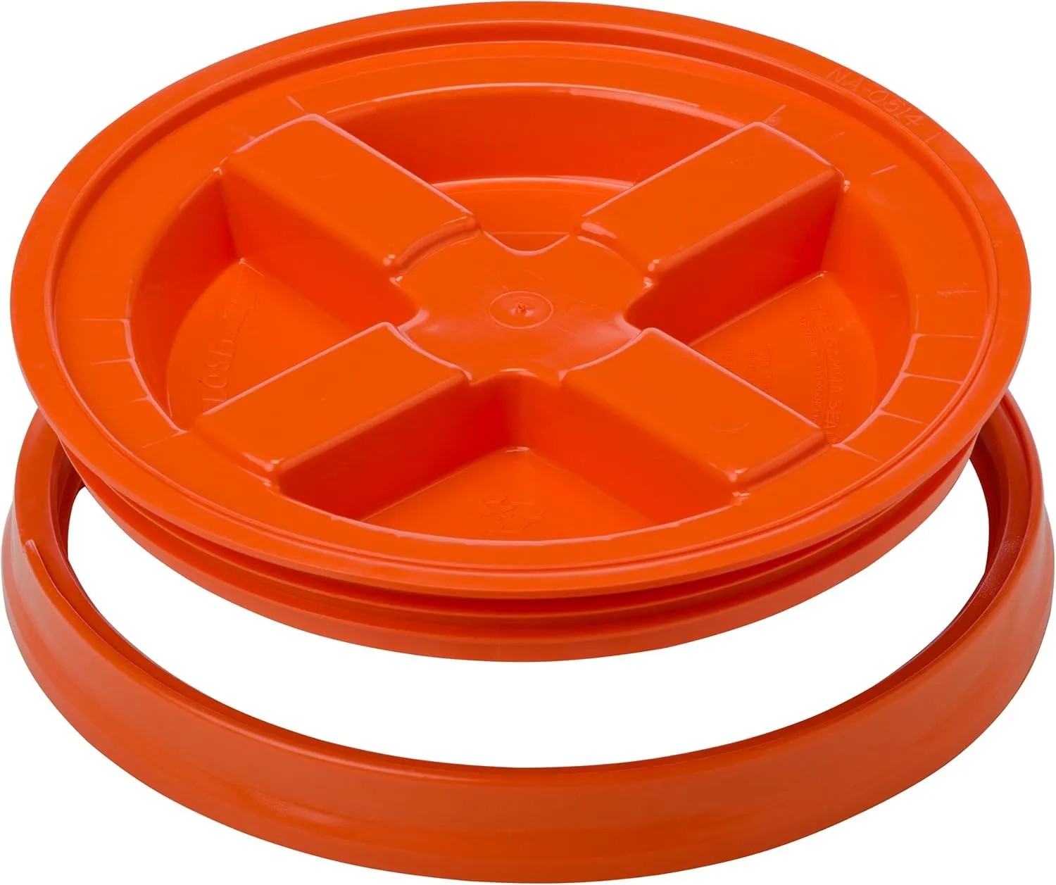 Gamma2 Gamma Seal Lid for Utility Buckets - Fits 3.5, 5, 6 & 7 gallon buckets, Orange, Made in USA