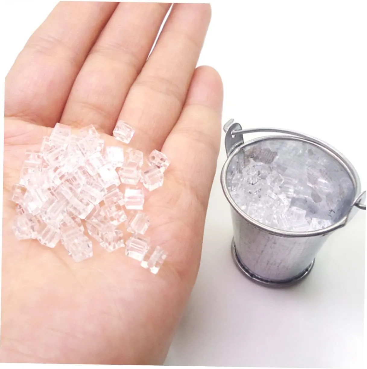 Garneck 1 Set Mini Ice Pail Model Simulated Miniature Ice Bucket Figurine for Dollhouse Accessories Tiny Model Safe Rounded Edges Material for Creative Play