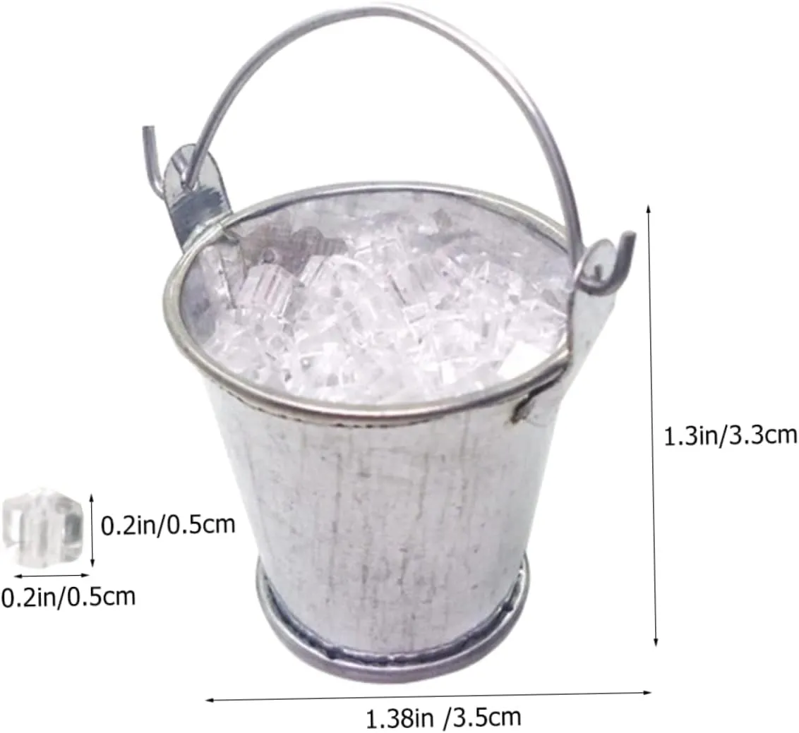 Garneck 1 Set Mini Ice Pail Model Simulated Miniature Ice Bucket Figurine for Dollhouse Accessories Tiny Model Safe Rounded Edges Material for Creative Play