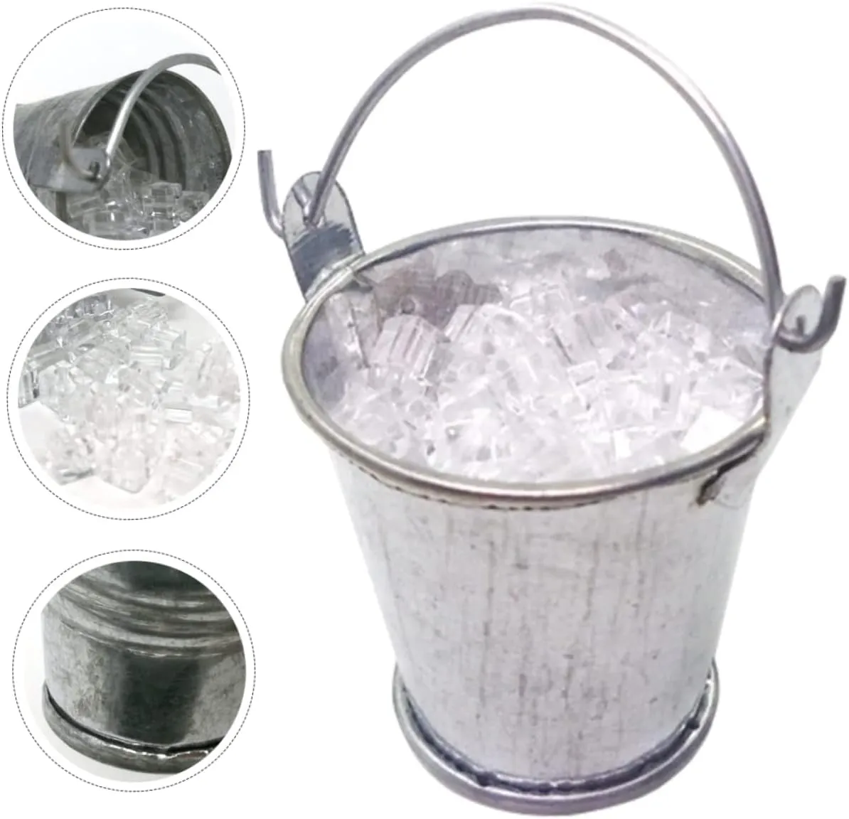Garneck 1 Set Mini Ice Pail Model Simulated Miniature Ice Bucket Figurine for Dollhouse Accessories Tiny Model Safe Rounded Edges Material for Creative Play