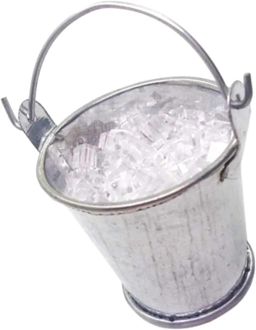 Garneck 1 Set Mini Ice Pail Model Simulated Miniature Ice Bucket Figurine for Dollhouse Accessories Tiny Model Safe Rounded Edges Material for Creative Play