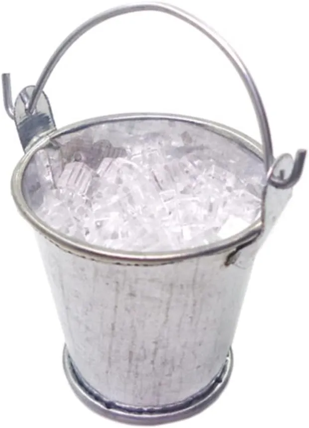 Garneck 1 Set Mini Ice Pail Model Simulated Miniature Ice Bucket Figurine for Dollhouse Accessories Tiny Model Safe Rounded Edges Material for Creative Play