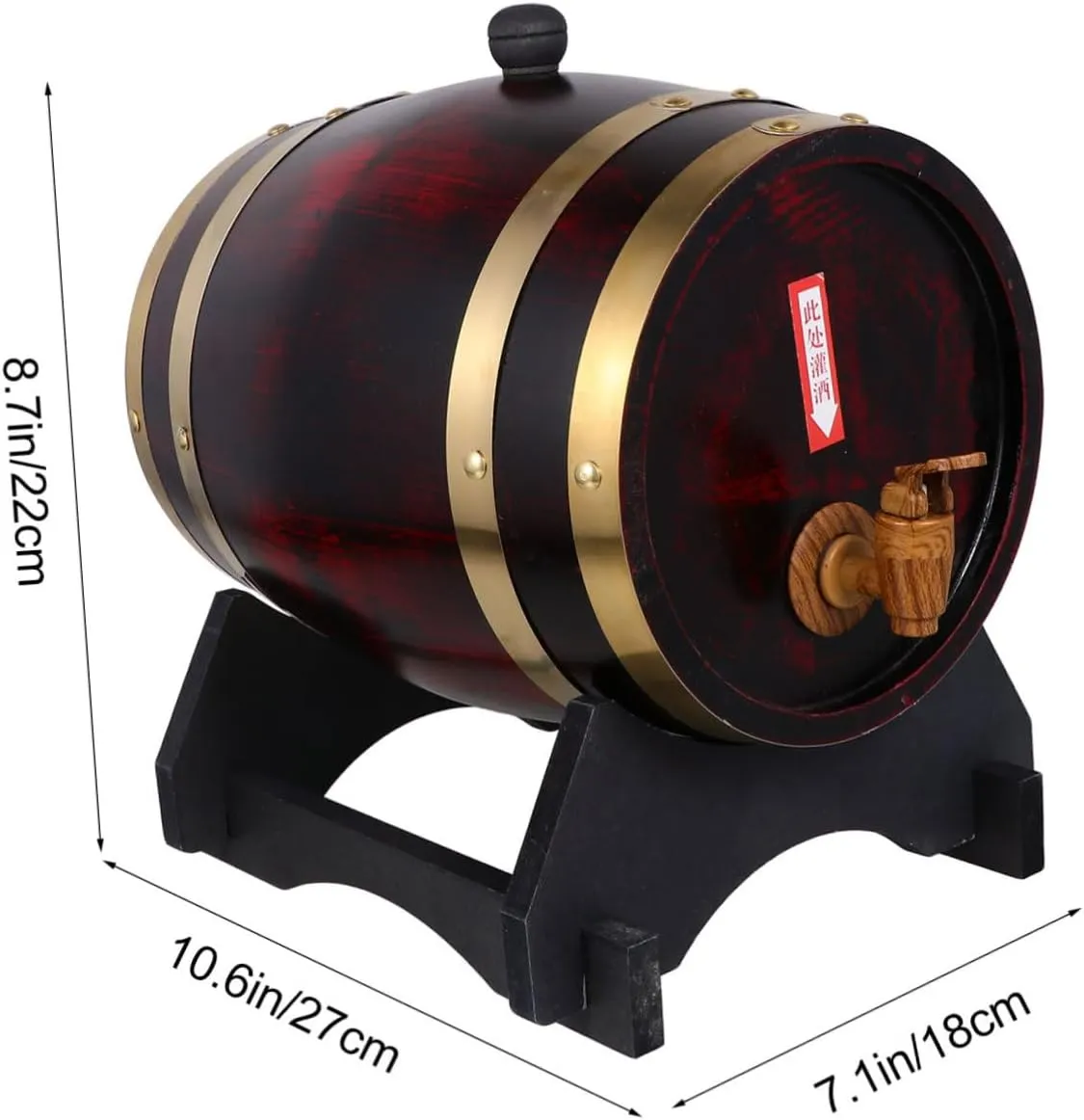 Garneck Solid Wood Wine Barrel Decor Oak 5l Portable Bucket Bar Decor Beer Red White Wine Container