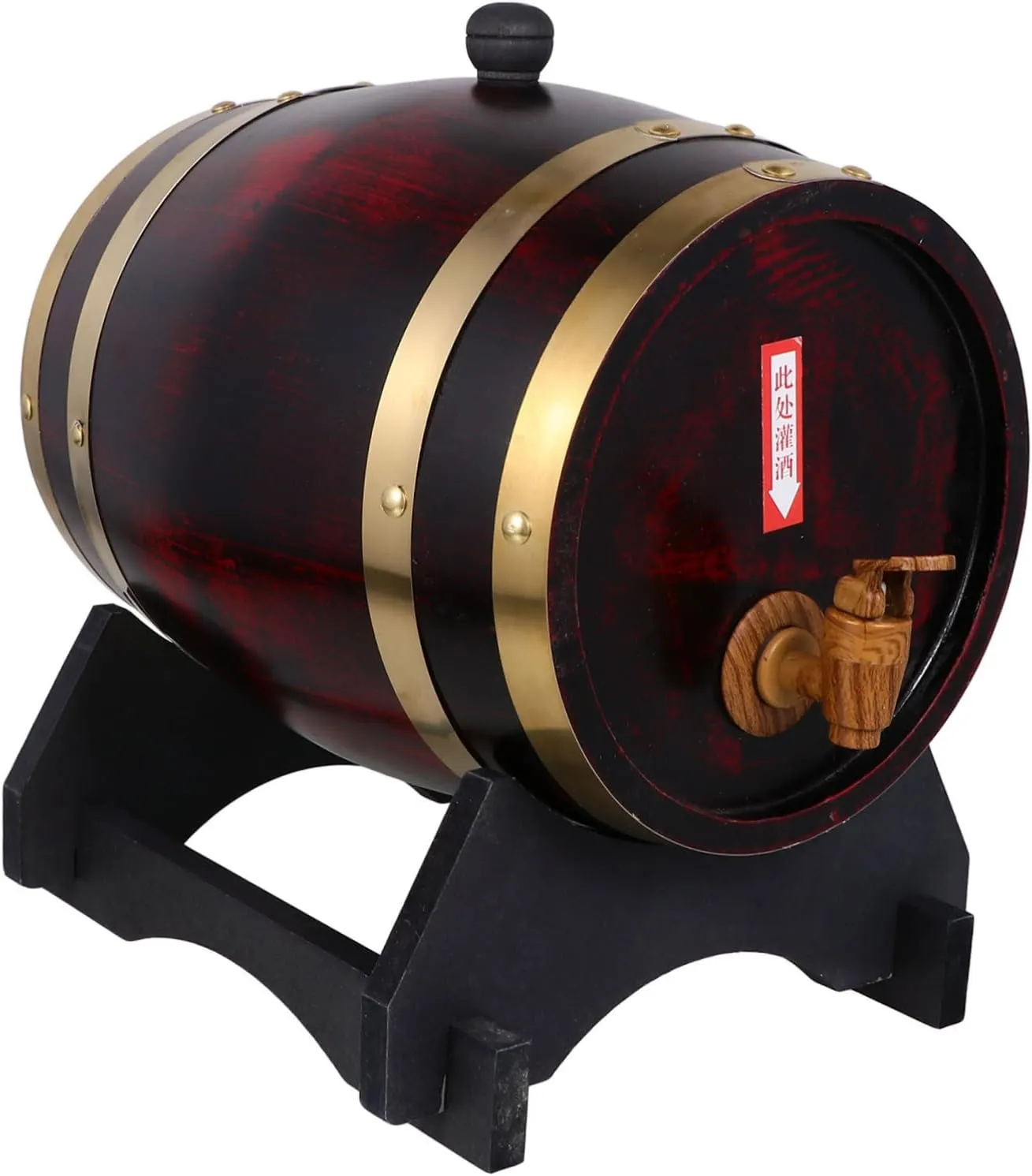 Garneck Solid Wood Wine Barrel Decor Oak 5l Portable Bucket Bar Decor Beer Red White Wine Container
