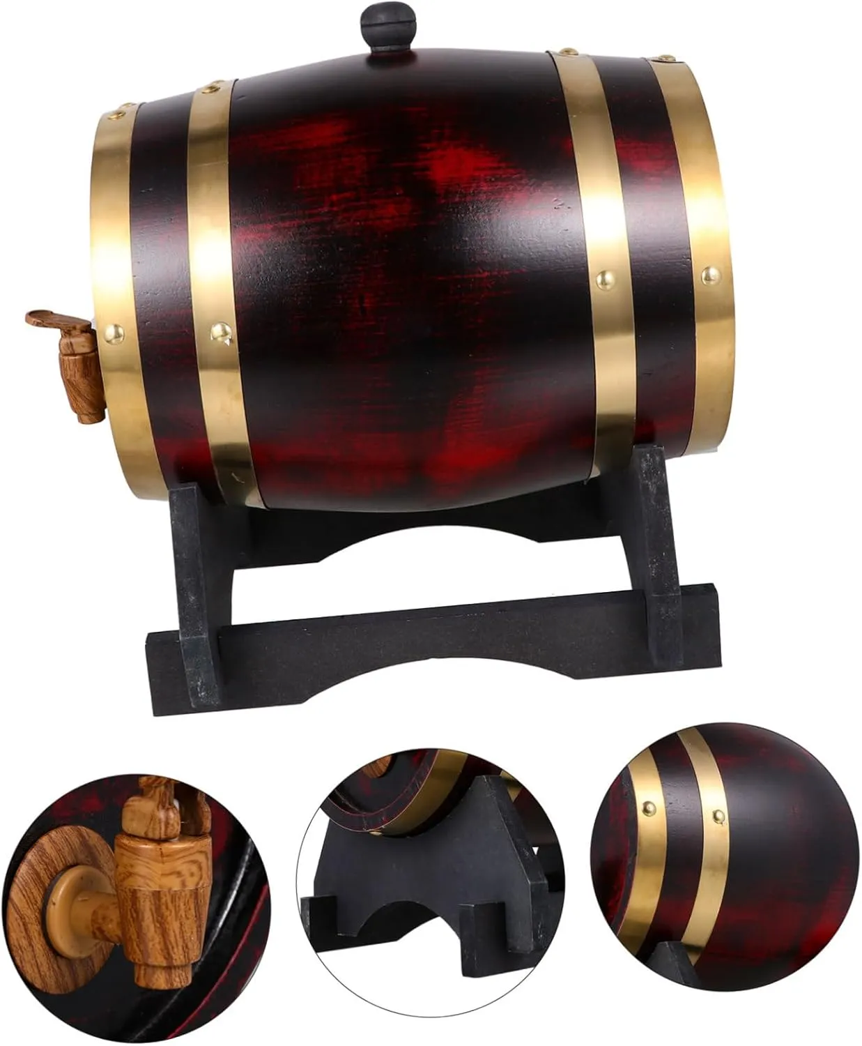 Garneck Solid Wood Wine Barrel Decor Oak 5l Portable Bucket Bar Decor Beer Red White Wine Container