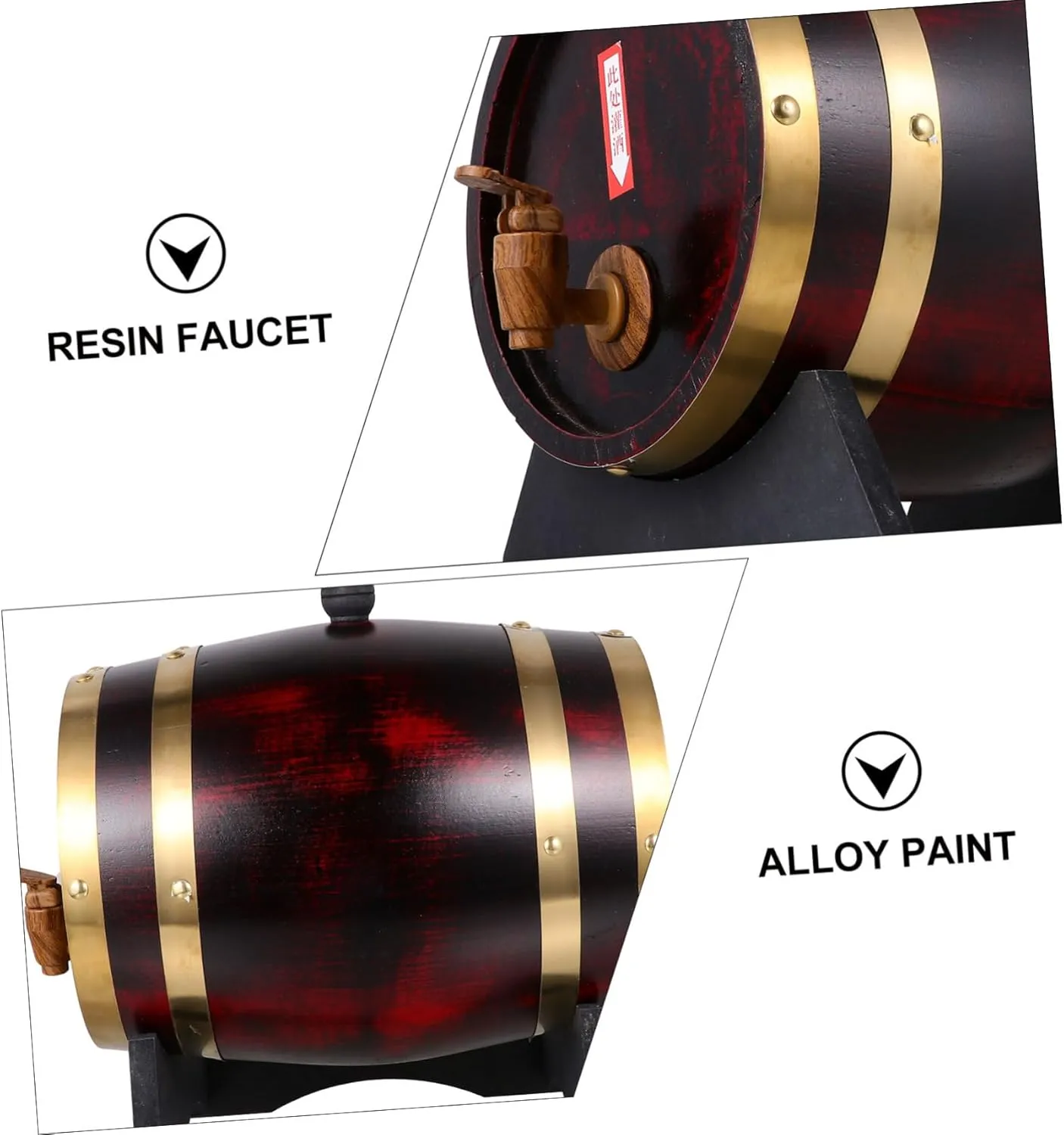 Garneck Solid Wood Wine Barrel Decor Oak 5l Portable Bucket Bar Decor Beer Red White Wine Container