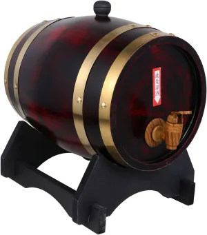 Garneck Solid Wood Wine Barrel Decor Oak 5l Portable Bucket Bar Decor Beer Red White Wine Container